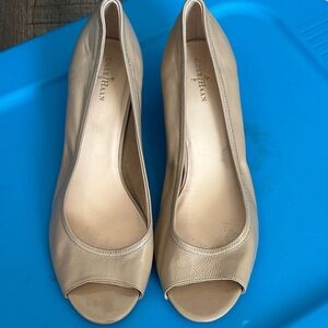 Cole Haan Women's Beige Peep Toe Heels